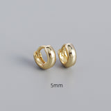 Thick S925 Sterling Silver Minimalist Earring Hoops, Polished Gold Ear Rings, 5~9mm Sizes, Fashion Earring Jewelry AL1288