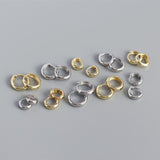 Thick S925 Sterling Silver Minimalist Earring Hoops, Polished Gold Ear Rings, 5~9mm Sizes, Fashion Earring Jewelry AL1288