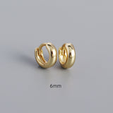 Thick S925 Sterling Silver Minimalist Earring Hoops, Polished Gold Ear Rings, 5~9mm Sizes, Fashion Earring Jewelry AL1288