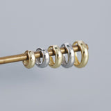 Thick S925 Sterling Silver Minimalist Earring Hoops, Polished Gold Ear Rings, 5~9mm Sizes, Fashion Earring Jewelry AL1288