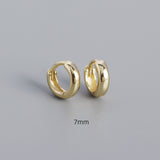Thick S925 Sterling Silver Minimalist Earring Hoops, Polished Gold Ear Rings, 5~9mm Sizes, Fashion Earring Jewelry AL1288