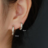 Thick S925 Sterling Silver Minimalist Earring Hoops, Polished Gold Ear Rings, 5~9mm Sizes, Fashion Earring Jewelry AL1288