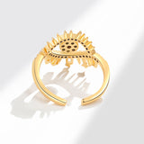 Devil's Eye S925 Silver Ring, Blue Eyes Micro-zircon Adjustable 18k Gold Women's Ring AL1290