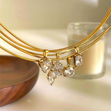 Dainty Choker Necklace with Zirconia Pendants - Heart, Marquise & More, Stainless Steel Collar AL1291