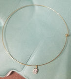 Dainty Choker Necklace with Zirconia Pendants - Heart, Marquise & More, Stainless Steel Collar AL1291