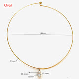 Dainty Choker Necklace with Zirconia Pendants - Heart, Marquise & More, Stainless Steel Collar AL1291