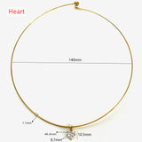 Dainty Choker Necklace with Zirconia Pendants - Heart, Marquise & More, Stainless Steel Collar AL1291