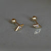 Dainty 925 Silver Diamond CZ Star Stud Earrings, 18k Gold Threaded Post, Screw Ball Backs AL1295