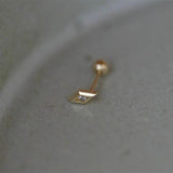 Dainty 925 Silver Diamond CZ Star Stud Earrings, 18k Gold Threaded Post, Screw Ball Backs AL1295