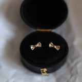 Cute Butterfly Knot S925 Pure Silver Stud Earrings, 14K Gold Plated Jewelry for Women AL1296