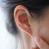 Cute Butterfly Knot S925 Pure Silver Stud Earrings, 14K Gold Plated Jewelry for Women AL1296