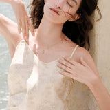 S925 Sterling Silver Larimar and Red Agate Oval Pendant Necklace in 18K Gold Plated AL1300