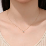 S925 Sterling Silver Lucky Four-Leaf Clover Zircon Pendant Necklace AL1301