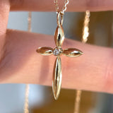 Faith ~ S925 Sterling Silver Zircon Cross Pendant Necklace in 18K Gold Plated AL1302