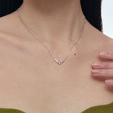 Knot ~ S925 Sterling Silver Zircon Necklace in 14K Gold Plated AL1304