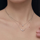 Knot ~ S925 Sterling Silver Zircon Necklace in 14K Gold Plated AL1304