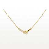 Knot ~ S925 Sterling Silver Zircon Necklace in 14K Gold Plated AL1304