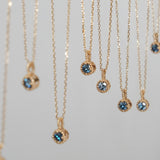 Mysterious Realm ~ S925 Sterling Silver Klein Blue Zircon Pendant Necklace in 18K Gold AL1308