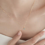 Mysterious Realm ~ S925 Sterling Silver Klein Blue Zircon Pendant Necklace in 18K Gold AL1308