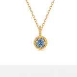 Mysterious Realm ~ S925 Sterling Silver Klein Blue Zircon Pendant Necklace in 18K Gold AL1308