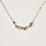 Blues ~ S925 Sterling Silver Blue Spinel Zircon Necklace in 18K Gold Plated AL1309