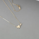 S925 Sterling Silver Three-Leaf Clover Zircon Pendant Necklace, Small Flower AL1310