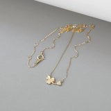 S925 Sterling Silver Three-Leaf Clover Zircon Pendant Necklace, Small Flower AL1310