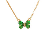 S925 Sterling Silver Green Zircon Butterfly Connector Necklace in 18K Gold Plated AL1311