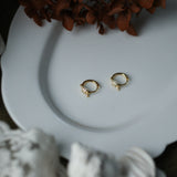 Knot ~ S925 Sterling Silver Small Exquisite Sparkling Huggie Hoop Earrings in 14K Gold Plated AL1314