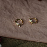 Knot ~ S925 Sterling Silver Small Exquisite Sparkling Huggie Hoop Earrings in 14K Gold Plated AL1314