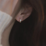 Knot ~ S925 Sterling Silver Small Exquisite Sparkling Huggie Hoop Earrings in 14K Gold Plated AL1314