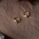 Knot ~ S925 Sterling Silver Small Exquisite Sparkling Huggie Hoop Earrings in 14K Gold Plated AL1314