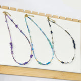 Bohemian Natural Stone Chips & Miyuki Beads Necklace, Handmade Boho Summer Jewelry AL1317