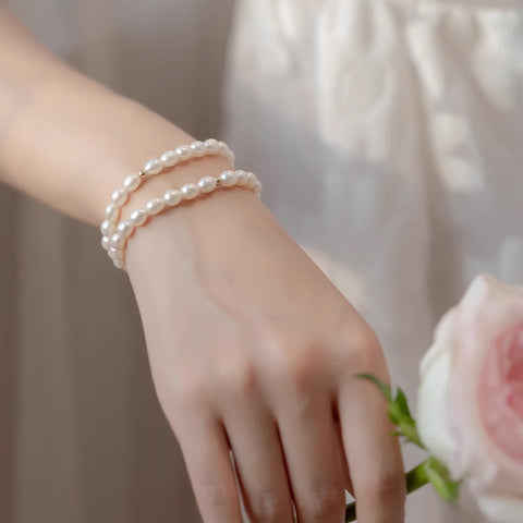 Dainty Freshwater Seed Pearl Bracelet For Women, Summer Beach Jewelry Gift AL1322