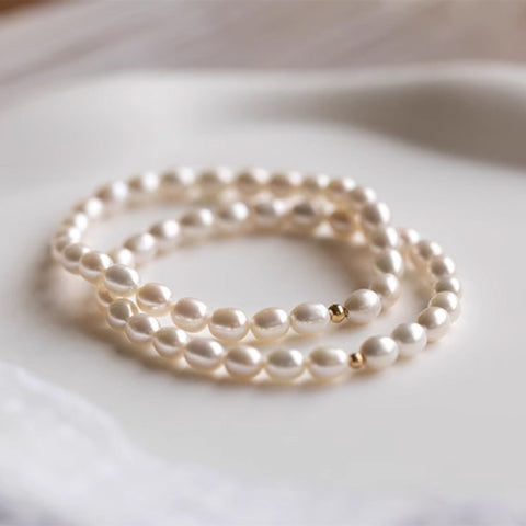Dainty Freshwater Seed Pearl Bracelet For Women, Summer Beach Jewelry Gift AL1322