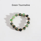 Small Natural Stone Faceted Beads Ring, Boho Gemstone Beads Jewelry AL1323