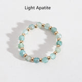 Small Natural Stone Faceted Beads Ring, Boho Gemstone Beads Jewelry AL1323