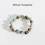 Small Natural Stone Faceted Beads Ring, Boho Gemstone Beads Jewelry AL1323