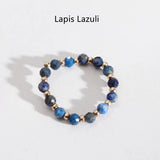 Small Natural Stone Faceted Beads Ring, Boho Gemstone Beads Jewelry AL1323