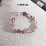 Small Natural Stone Faceted Beads Ring, Boho Gemstone Beads Jewelry AL1323