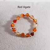 Small Natural Stone Faceted Beads Ring, Boho Gemstone Beads Jewelry AL1323