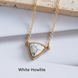 Triangle Natural Stone Necklace, Gemstone Jewelry, Everyday Necklace AL1324