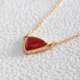 Triangle Natural Stone Necklace, Gemstone Jewelry, Everyday Necklace AL1324