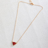 Triangle Natural Stone Necklace, Gemstone Jewelry, Everyday Necklace AL1324