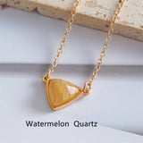 Triangle Natural Stone Necklace, Gemstone Jewelry, Everyday Necklace AL1324