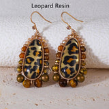 Bohemian Big Abalone and White Shell Beads Earrings, Handmade Summer Jewelry AL1325