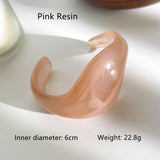 Pink Irregular Resin Cuff, Rose Quartz Beads Bracelet, CZ Rope Bracelet, Stainless Steel Boho Summer Jewelry AL1327