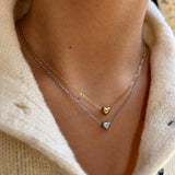 Dainty Gold Heart Pendant Necklace, Stainless Steel Chain, Minimalist Summer Jewelry AL1328