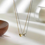 Dainty Gold Heart Pendant Necklace, Stainless Steel Chain, Minimalist Summer Jewelry AL1328