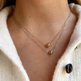 Dainty Gold Heart Pendant Necklace, Stainless Steel Chain, Minimalist Summer Jewelry AL1328